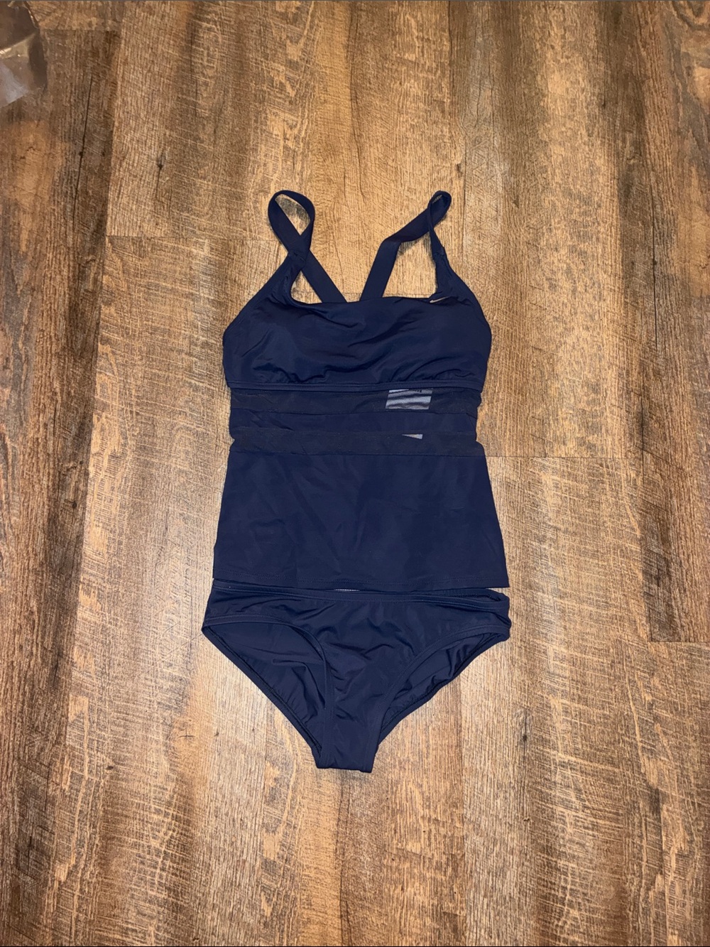 Nike Navy Blue Two-Piece Tankini Swim Set